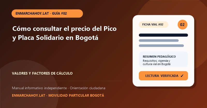 Cómo consultar el precio del Pico y Placa Solidario en Bogotá