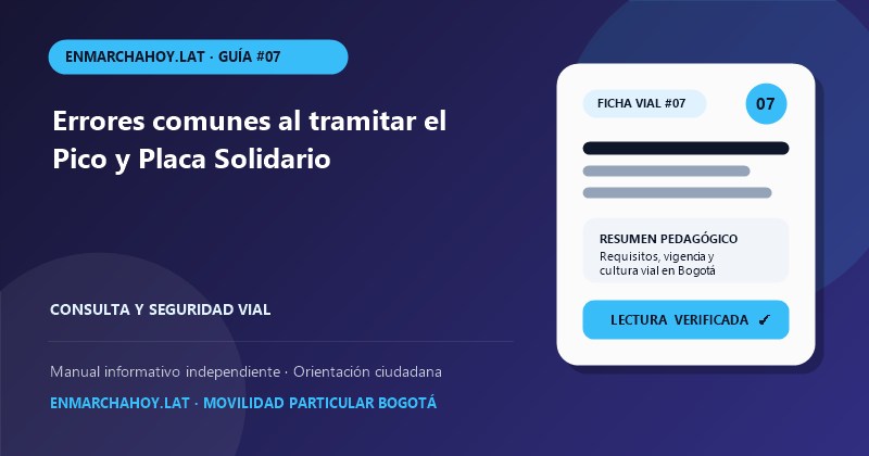 Errores comunes al tramitar el Pico y Placa Solidario