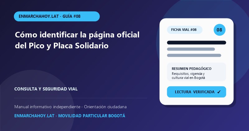 Cómo identificar la página oficial del Pico y Placa Solidario