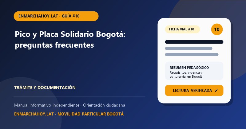 Pico y Placa Solidario Bogotá: preguntas frecuentes