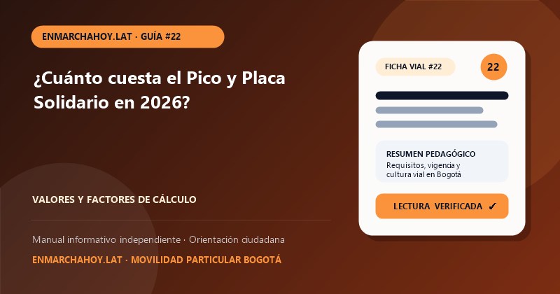 ¿Cuánto cuesta el Pico y Placa Solidario en 2026?